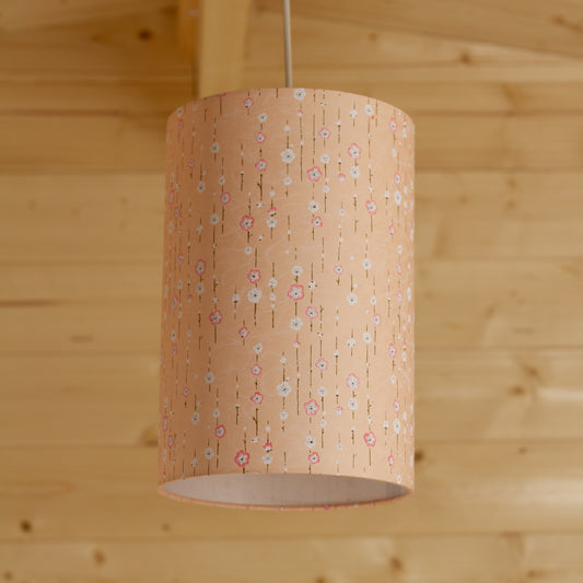 Drum Lamp Shade - W07 ~ Peach Daisies, 20cm(d) x 30cm(h)