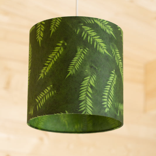 Drum Lamp Shade - P27 - Resistance Dyed Green Fern, 20cm(d) x 20cm(h)