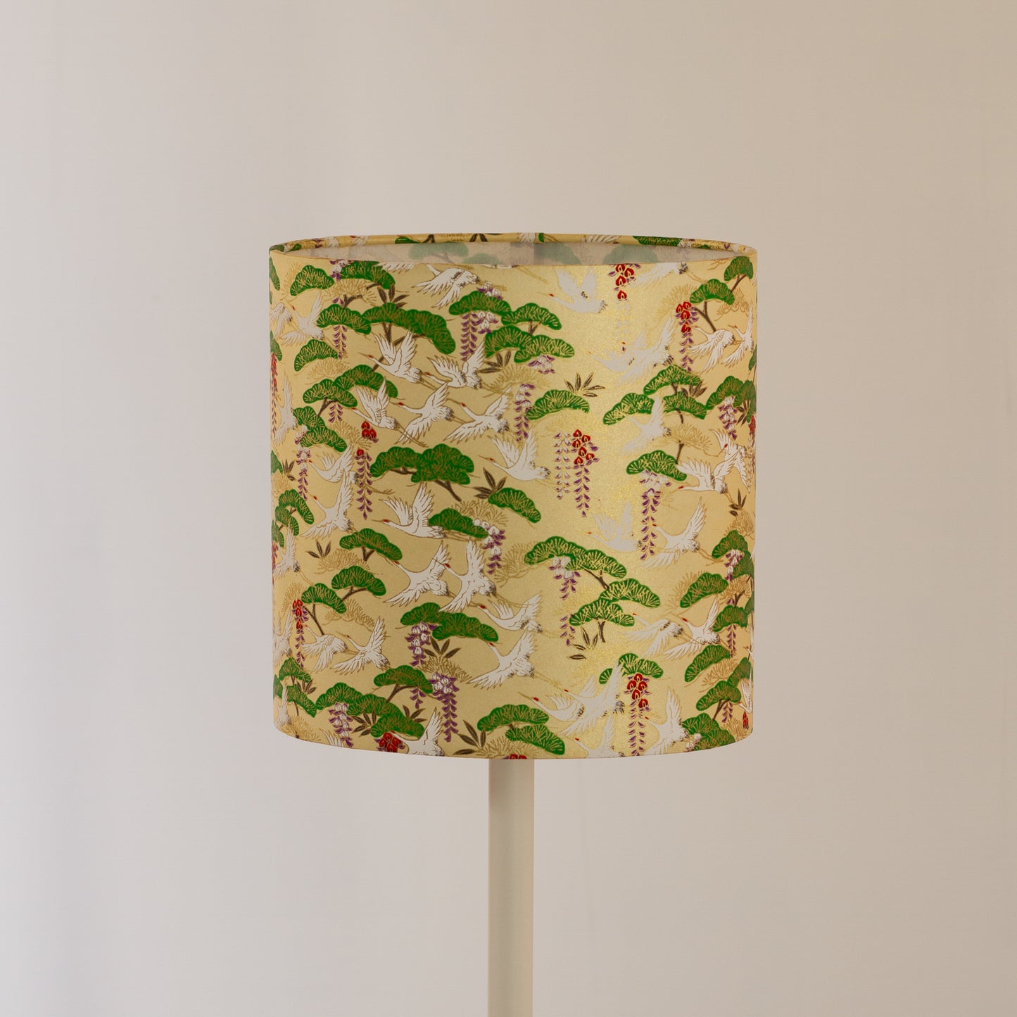 Oval Lamp Shade - W05 ~ Cranes, 20cm(w) x 20cm(h) x 13cm(d)