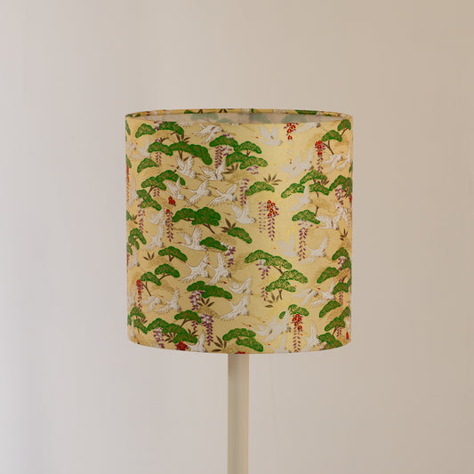 Oval Lamp Shade - W05 ~ Cranes, 20cm(w) x 20cm(h) x 13cm(d)