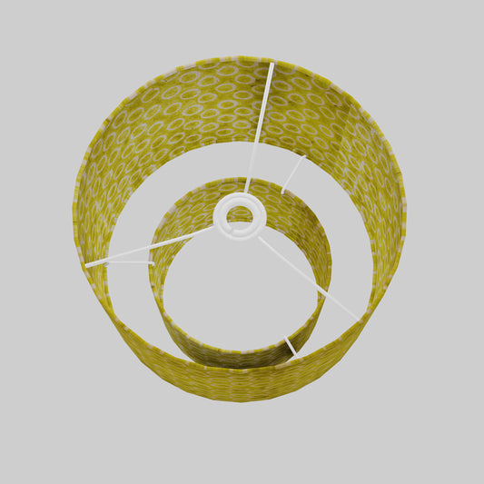 2 Tier Lamp Shade - P02 - Batik Lime Circles, 30cm x 20cm & 20cm x 15cm