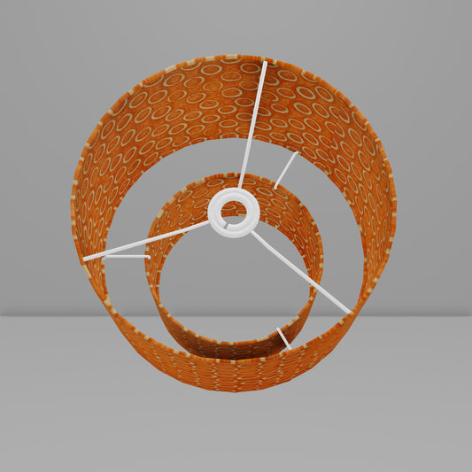2 Tier Lamp Shade - P03 - Batik Orange Circles, 30cm x 20cm & 20cm x 15cm