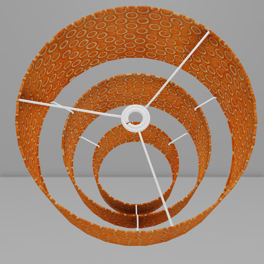 3 Tier Lamp Shade - P03 - Batik Orange Circles, 40cm x 20cm, 30cm x 17.5cm & 20cm x 15cm