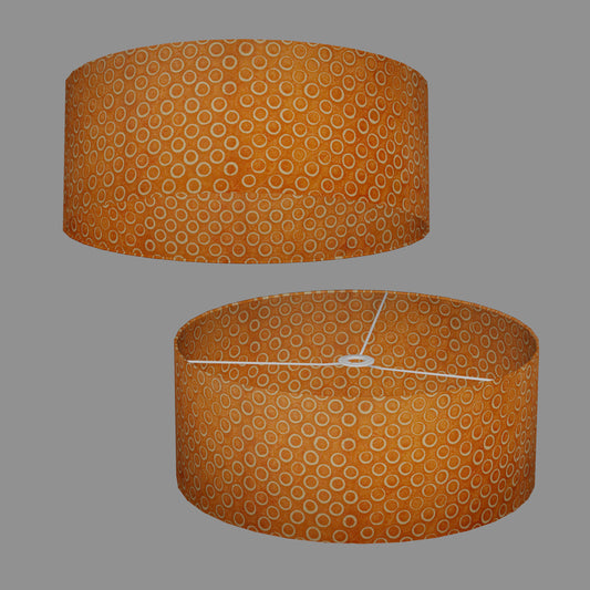 Drum Lamp Shade - P03 - Batik Orange Circles, 50cm(d) x 20cm(h)