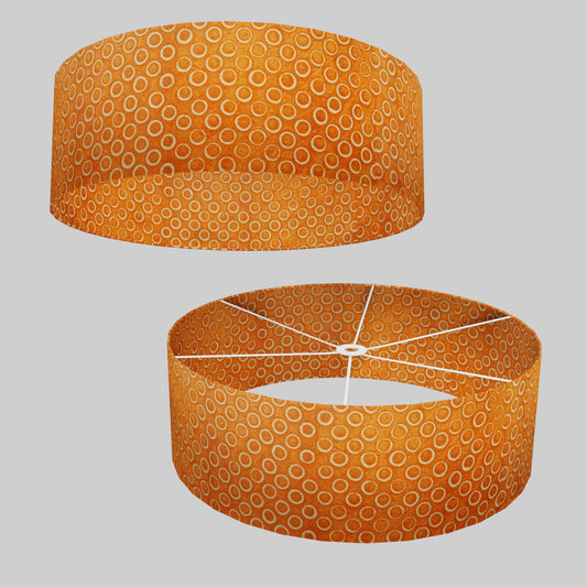 Drum Lamp Shade - P03 - Batik Orange Circles, 60cm(d) x 20cm(h)