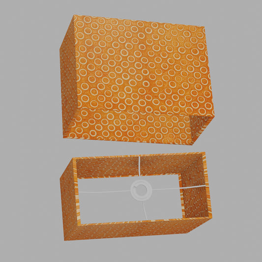 Rectangle Lamp Shade - P03 - Batik Orange Circles, 40cm(w) x 30cm(h) x 20cm(d)