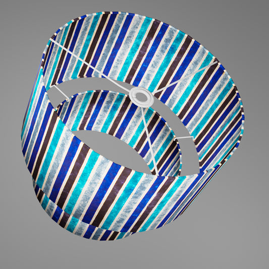 2 Tier Lamp Shade - P05 - Batik Stripes Blue, 40cm x 20cm & 30cm x 15cm