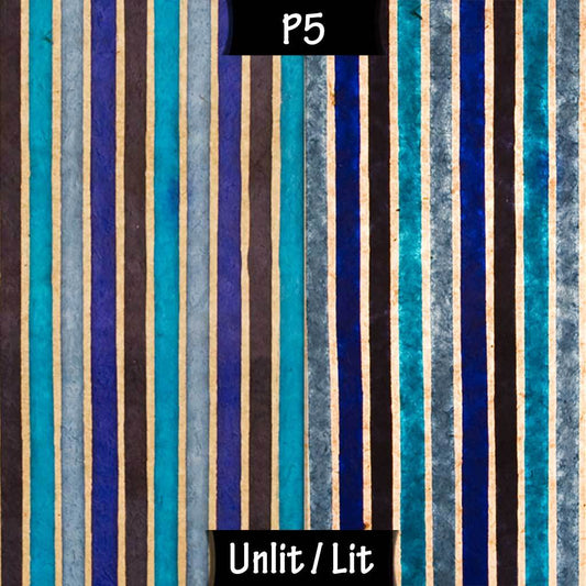 Square Lamp Shade - P05 - Batik Stripes Blue, 20cm(w) x 20cm(h) x 20cm(d) - Imbue Lighting