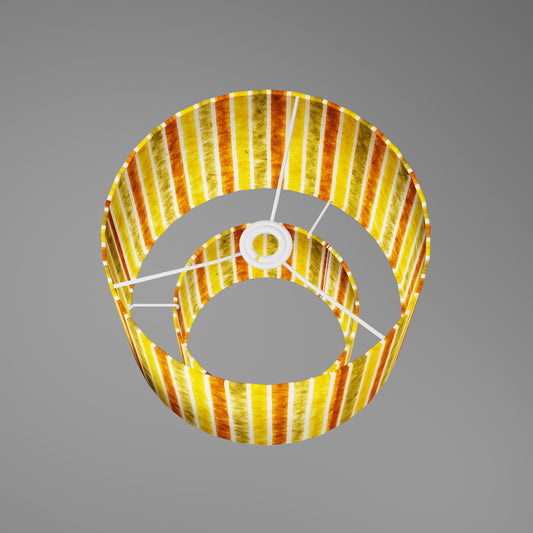 2 Tier Lamp Shade - P06 - Batik Stripes Autumn, 30cm x 20cm & 20cm x 15cm