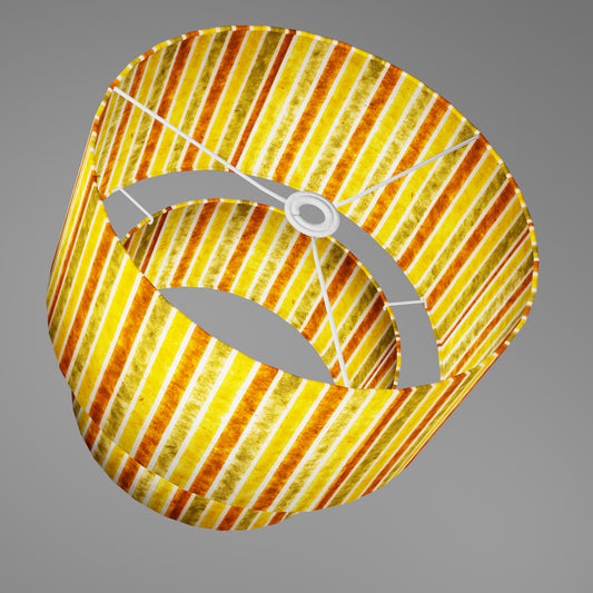 2 Tier Lamp Shade - P06 - Batik Stripes Autumn, 40cm x 20cm & 30cm x 15cm