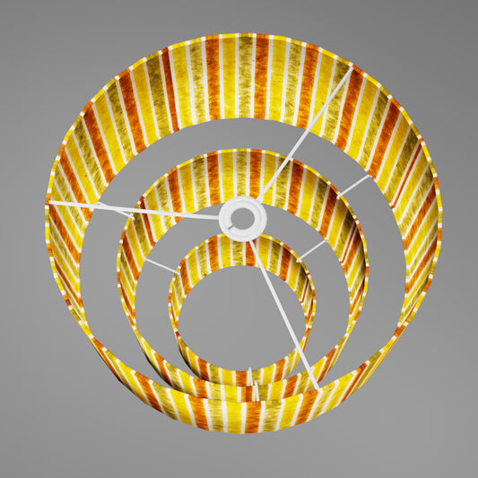 3 Tier Lamp Shade - P06 - Batik Stripes Autumn, 40cm x 20cm, 30cm x 17.5cm & 20cm x 15cm
