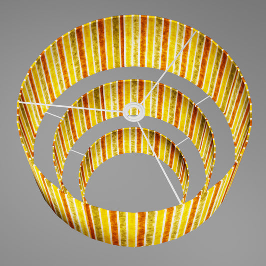 3 Tier Lamp Shade - P06 - Batik Stripes Autumn, 50cm x 20cm, 40cm x 17.5cm & 30cm x 15cm