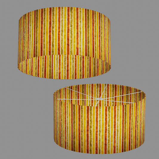 Drum Lamp Shade - P06 - Batik Stripes Autumn, 60cm(d) x 30cm(h)