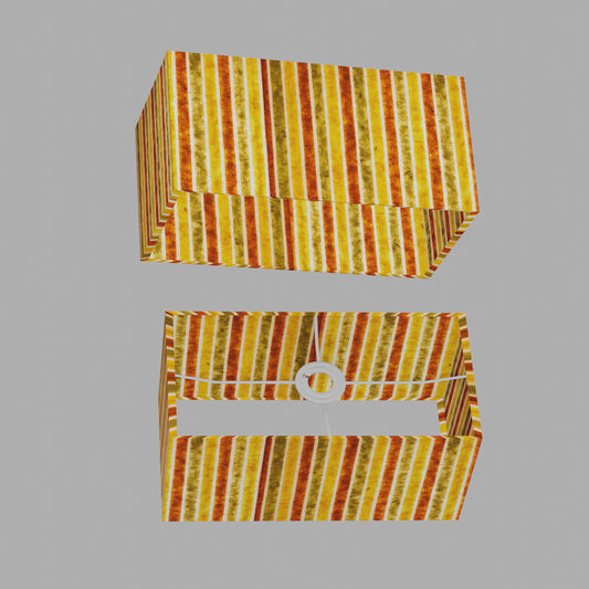 Rectangle Lamp Shade - P06 - Batik Stripes Autumn, 40cm(w) x 20cm(h) x 20cm(d)