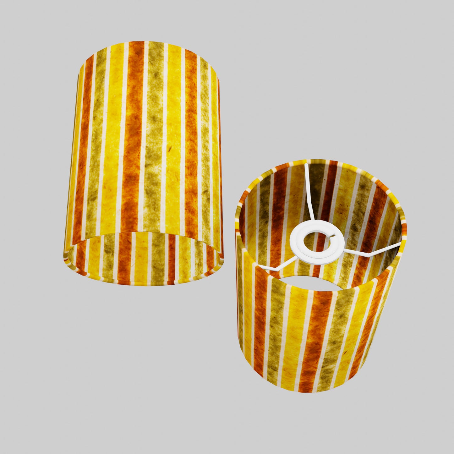 Drum Lamp Shade - P06 ~ Batik Stripes Autumn, 15cm(diameter)