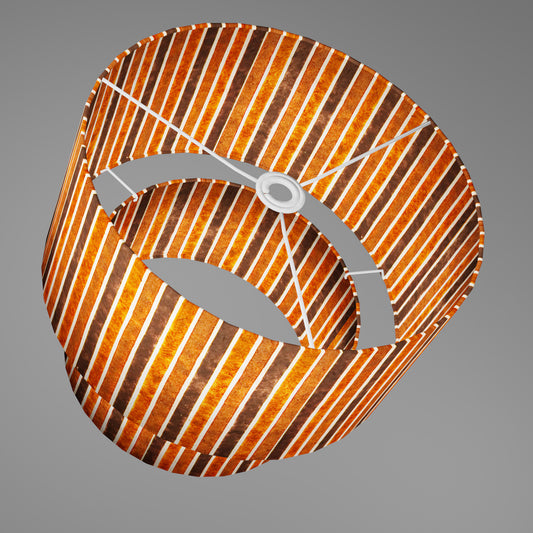 2 Tier Lamp Shade - P07 - Batik Stripes Brown, 40cm x 20cm & 30cm x 15cm