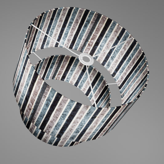 2 Tier Lamp Shade - P08 - Batik Stripes Grey, 40cm x 20cm & 30cm x 15cm