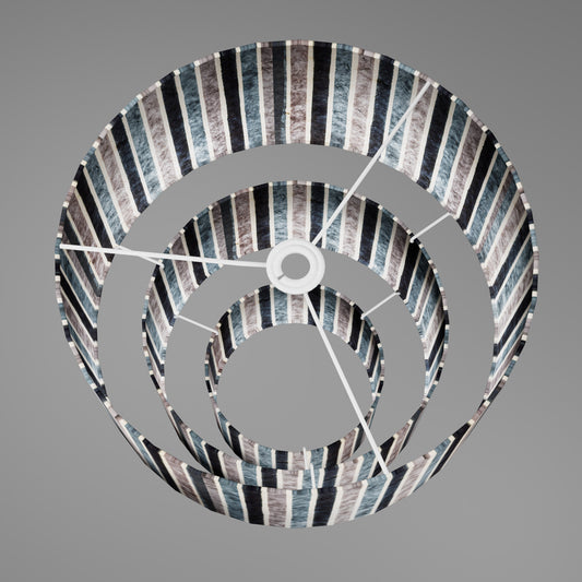3 Tier Lamp Shade - P08 - Batik Stripes Grey, 40cm x 20cm, 30cm x 17.5cm & 20cm x 15cm