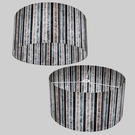 Drum Lamp Shade - P08 - Batik Stripes Grey, 50cm(d) x 25cm(h)