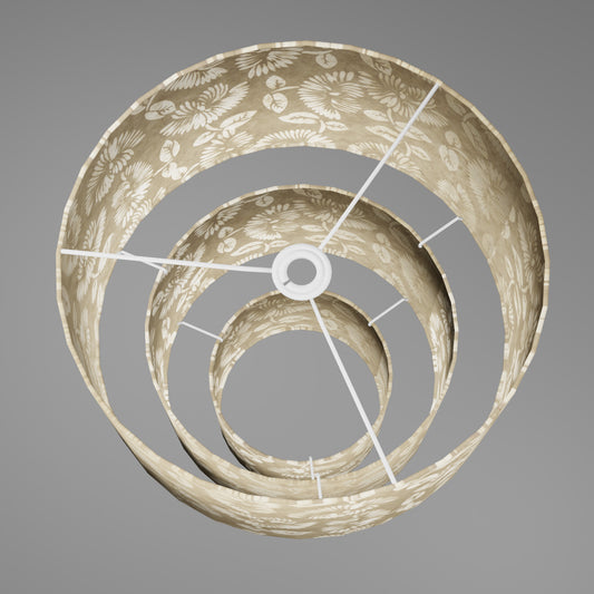 3 Tier Lamp Shade - P09 - Batik Peony on Natural, 40cm x 20cm, 30cm x 17.5cm & 20cm x 15cm