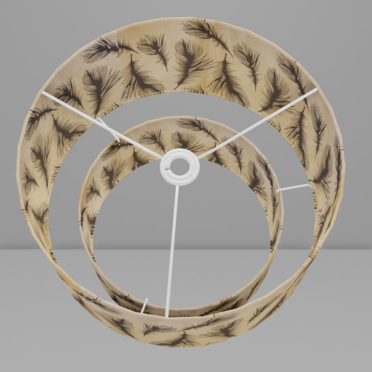 2 Tier Lamp Shade - B102 - Black Feather, 40cm x 20cm & 30cm x 15cm