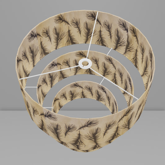 3 Tier Lamp Shade - B102 - Black Feather, 50cm x 20cm, 40cm x 17.5cm & 30cm x 15cm