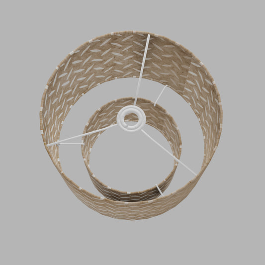 2 Tier Lamp Shade - P10 - Batik Tread Plate Natural, 30cm x 20cm & 20cm x 15cm
