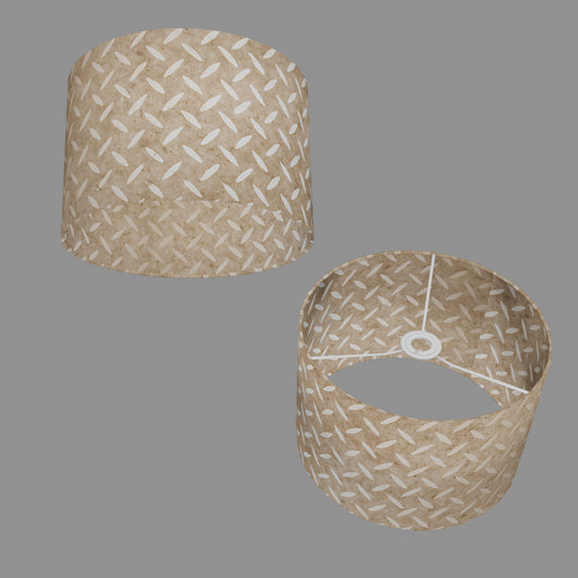 Drum Lamp Shade - P10 - Batik Tread Plate Natural, 30cm(d) x 20cm(h)