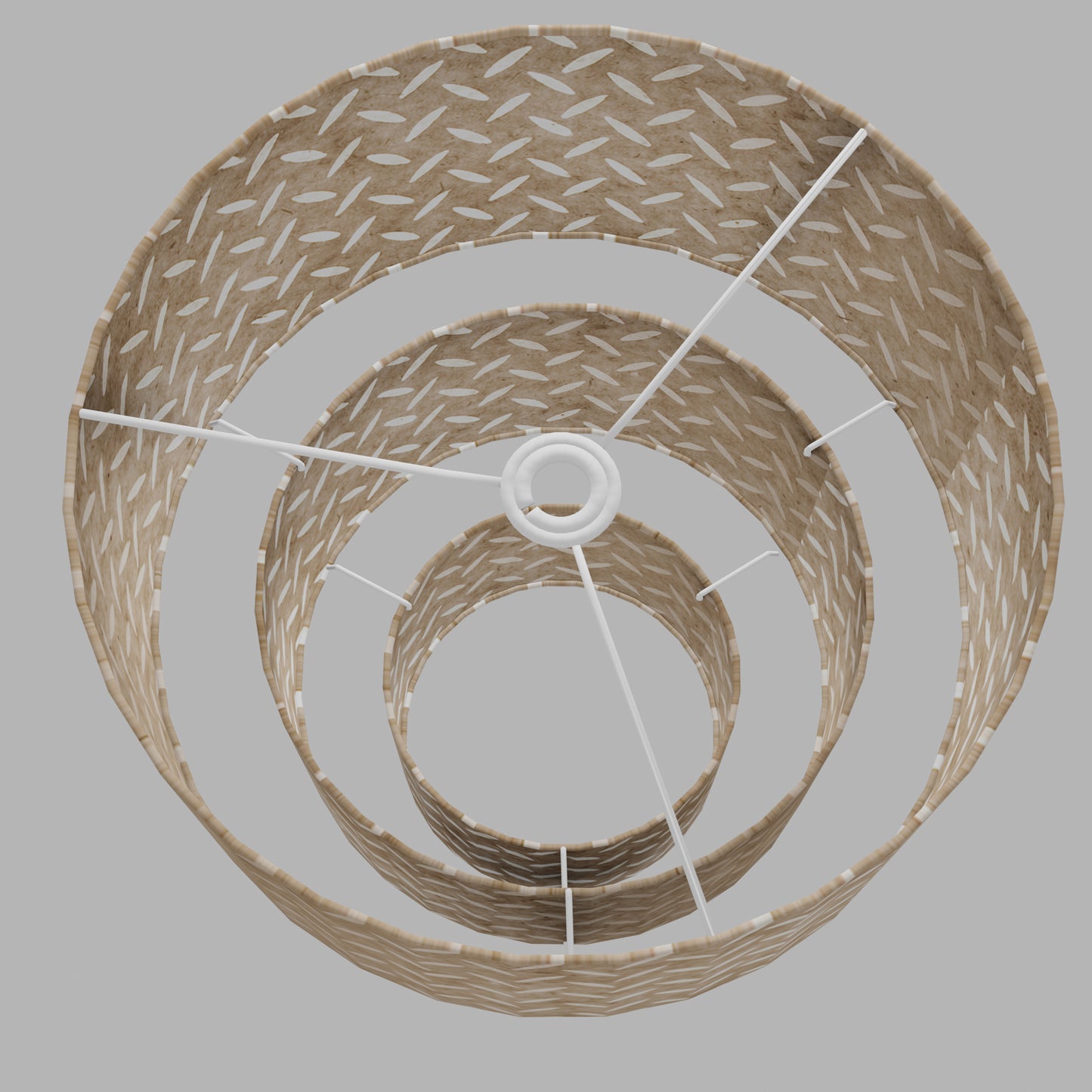 3 Tier Lamp Shade - P10 - Batik Tread Plate Natural, 40cm x 20cm, 30cm x 17.5cm & 20cm x 15cm