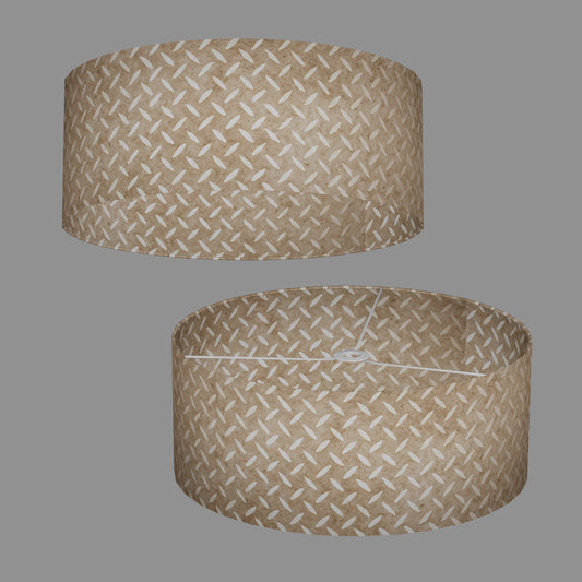 Drum Lamp Shade - P10 - Batik Tread Plate Natural, 50cm(d) x 20cm(h)