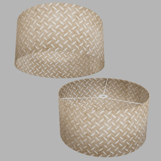 Drum Lamp Shade - P10 - Batik Tread Plate Natural, 50cm(d) x 25cm(h)