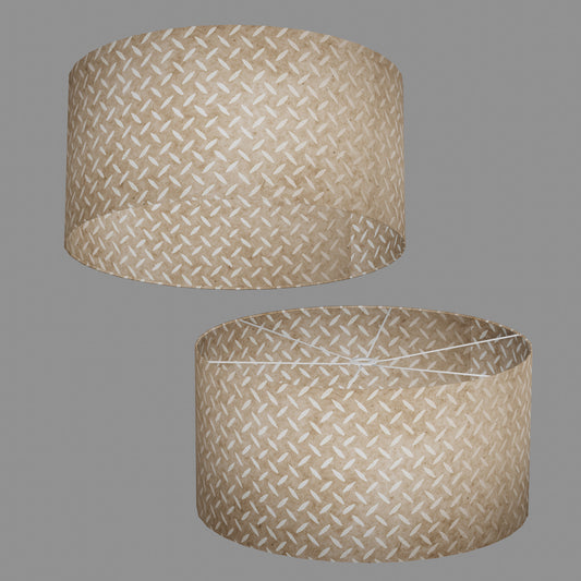 Drum Lamp Shade - P10 - Batik Tread Plate Natural, 60cm(d) x 30cm(h)