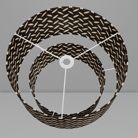 2 Tier Lamp Shade - P11 - Batik Tread Plate Black, 40cm x 20cm & 30cm x 15cm