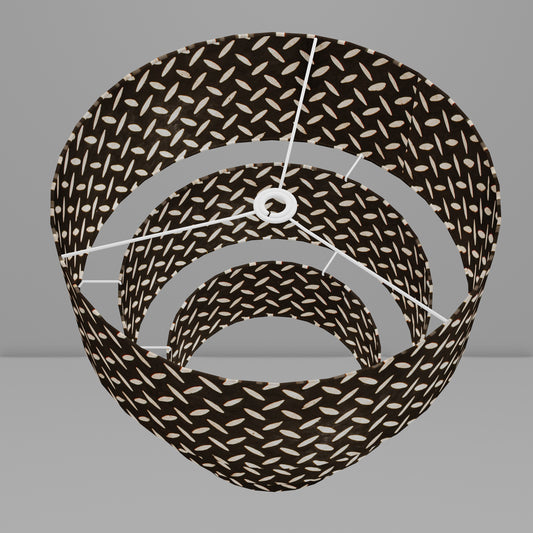 3 Tier Lamp Shade - P11 - Batik Tread Plate Black, 40cm x 20cm, 30cm x 17.5cm & 20cm x 15cm