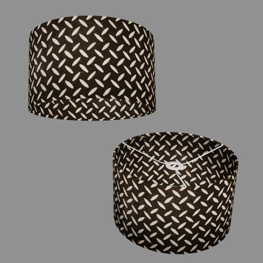 Drum Lamp Shade - P11 - Batik Tread Plate Black, 35cm(d) x 20cm(h)