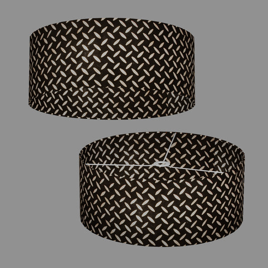 Drum Lamp Shade - P11 - Batik Tread Plate Black, 50cm(d) x 20cm(h)