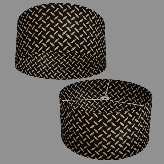 Drum Lamp Shade - P11 - Batik Tread Plate Black, 50cm(d) x 25cm(h)