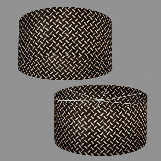 Drum Lamp Shade - P11 - Batik Tread Plate Black, 60cm(d) x 30cm(h)