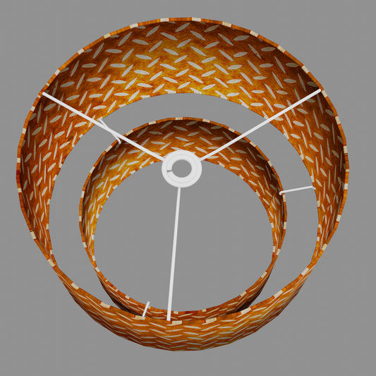 2 Tier Lamp Shade - P12 - Batik Tread Plate Brown, 40cm x 20cm & 30cm x 15cm