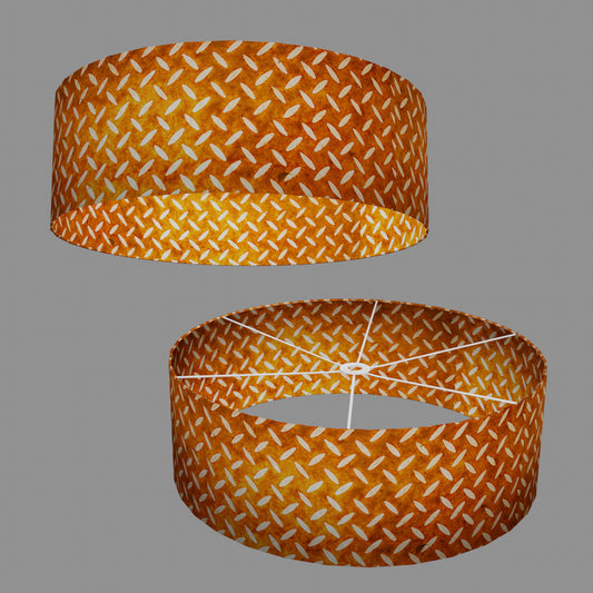 Drum Lamp Shade - P12 - Batik Tread Plate Brown, 60cm(d) x 20cm(h)