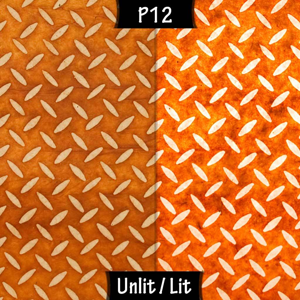 Drum Lamp Shade - P12 - Batik Tread Plate Brown, 40cm(d) x 20cm(h) - Imbue Lighting