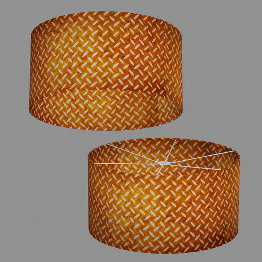 Drum Lamp Shade - P12 - Batik Tread Plate Brown, 60cm(d) x 30cm(h)