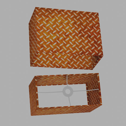 Rectangle Lamp Shade - P12 - Batik Tread Plate Brown, 40cm(w) x 30cm(h) x 20cm(d)