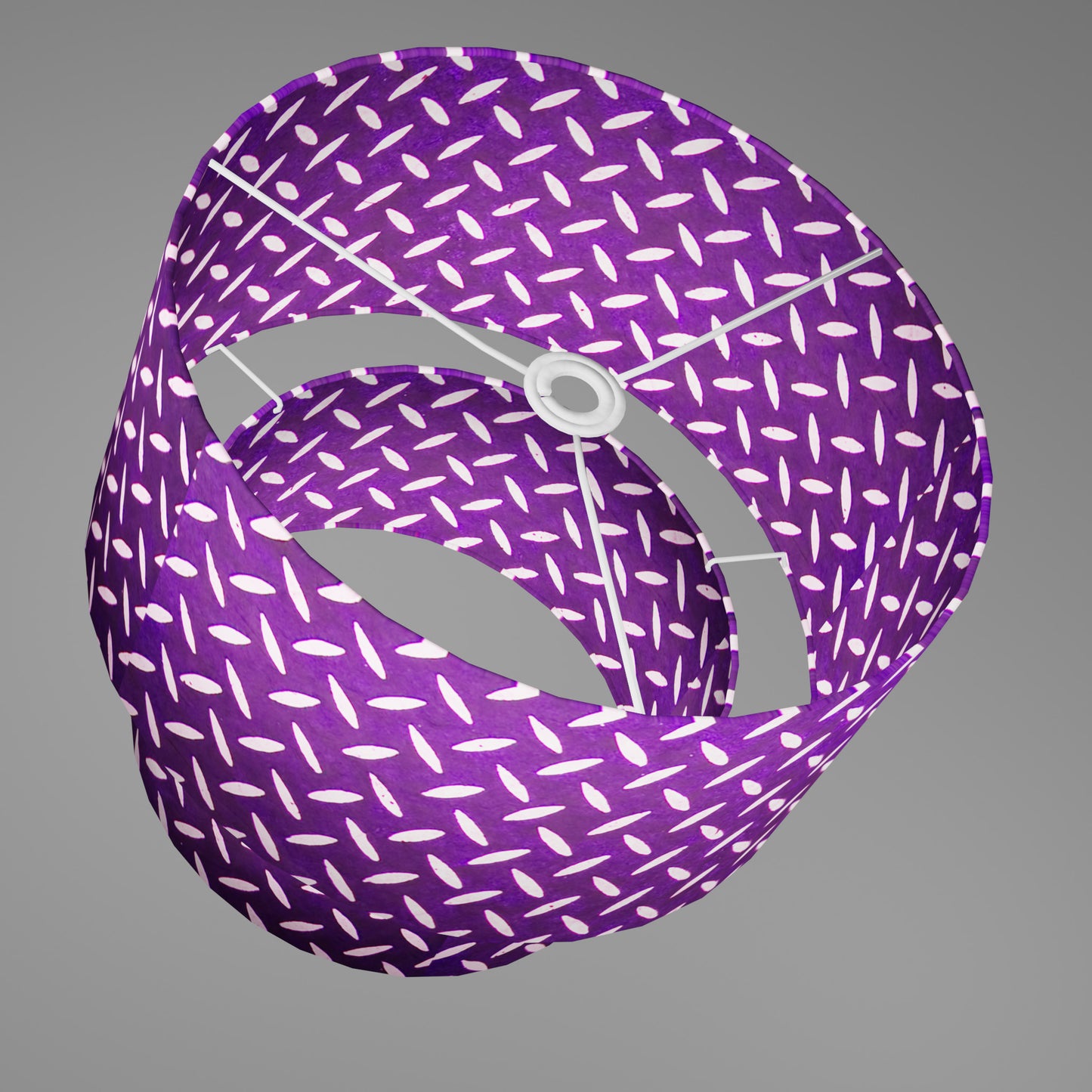 2 Tier Lamp Shade - P13 - Batik Tread Plate Purple, 40cm x 20cm & 30cm x 15cm