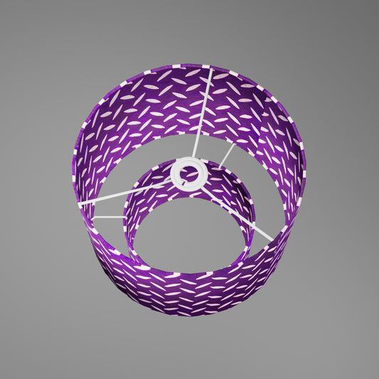 2 Tier Lamp Shade - P13 - Batik Tread Plate Purple, 30cm x 20cm & 20cm x 15cm