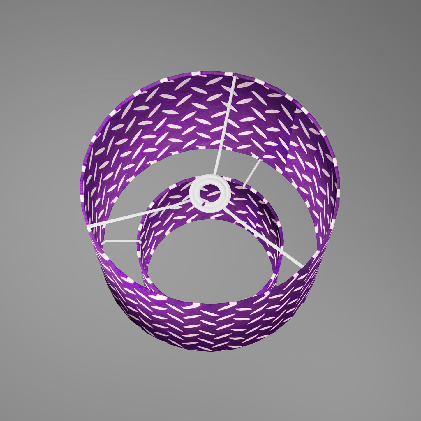 2 Tier Lamp Shade - P13 - Batik Tread Plate Purple, 30cm x 20cm & 20cm x 15cm