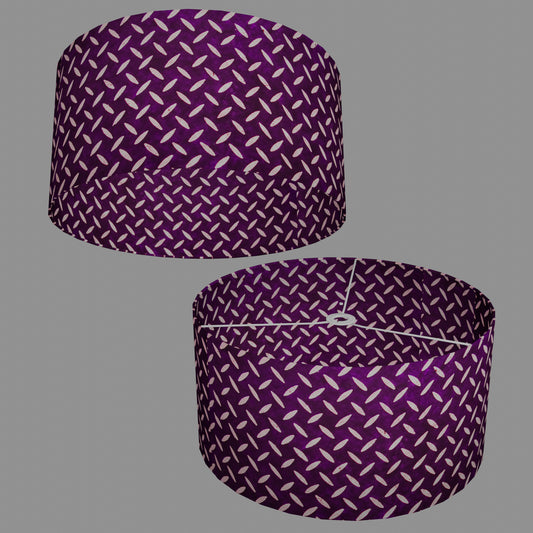 Drum Lamp Shade - P13 - Batik Tread Plate Purple, 50cm(d) x 25cm(h)