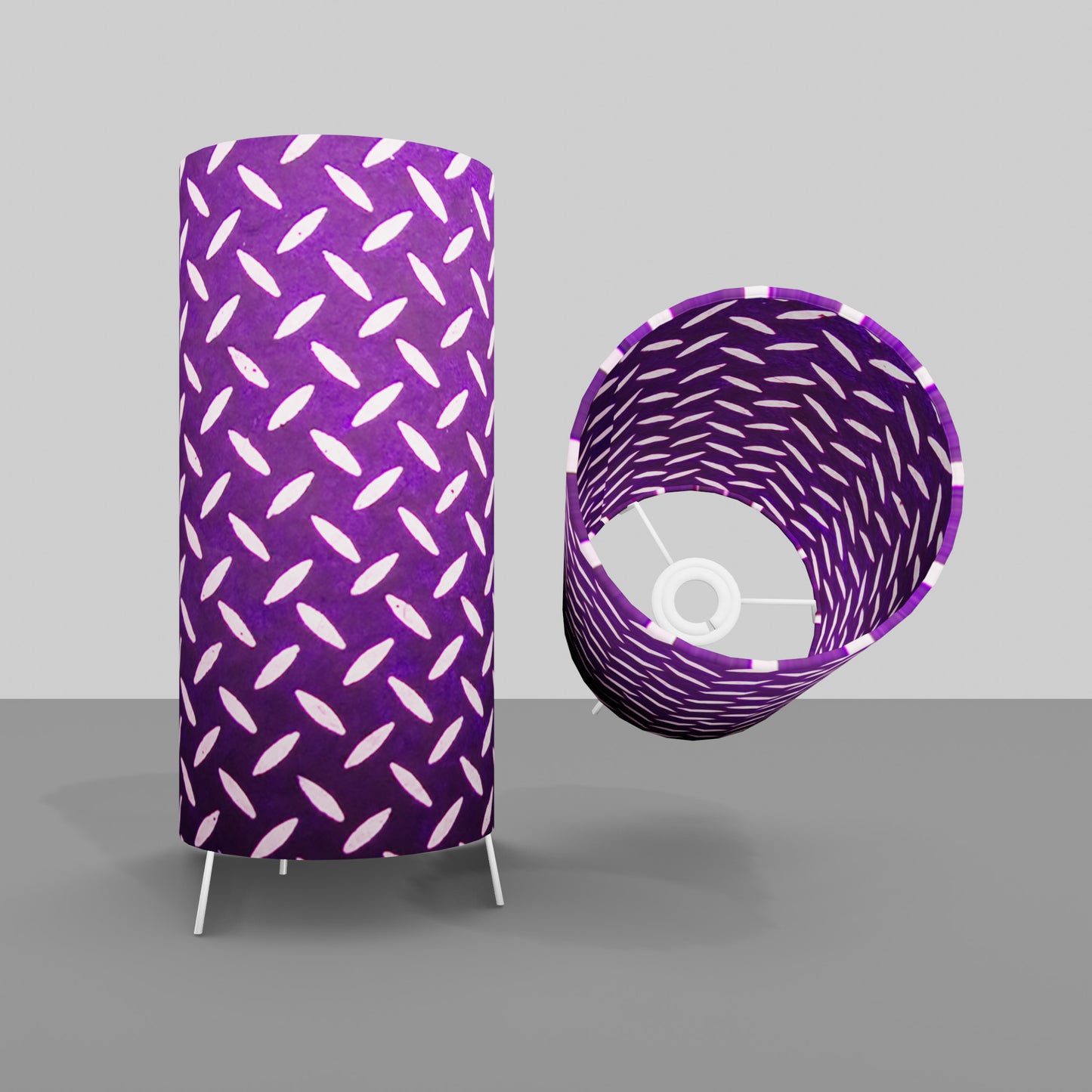 Free Standing Table Lamp Small - P13 ~ Batik Tread Plate Purple