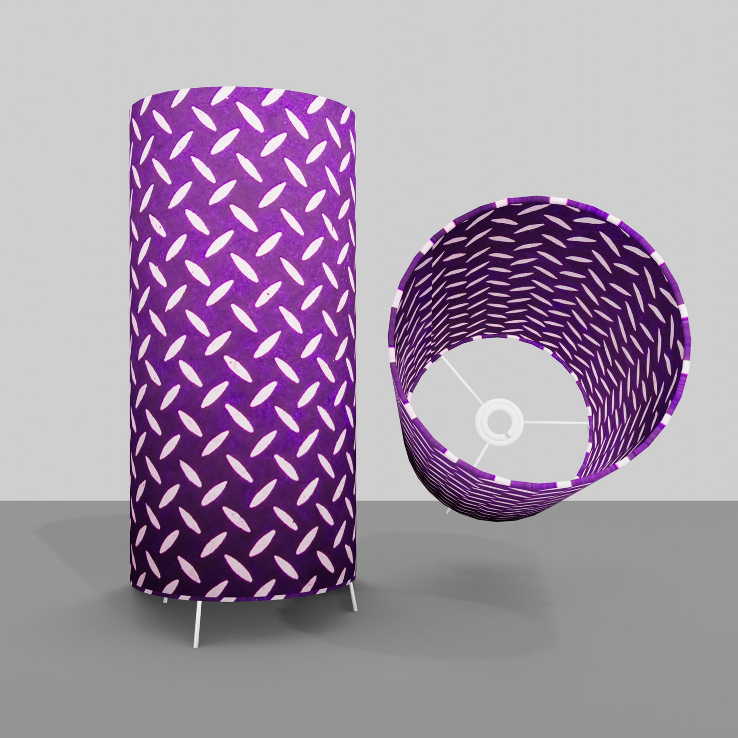 Free Standing Table Lamp Large - P13 ~ Batik Tread Plate Purple