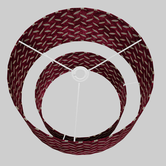 2 Tier Lamp Shade - P14 - Batik Tread Plate Cranberry, 40cm x 20cm & 30cm x 15cm